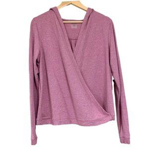 NWT-CALIA by Carrie Underwood Long Sleeve Knit Wrap Hooded Wrap Sweatshirt